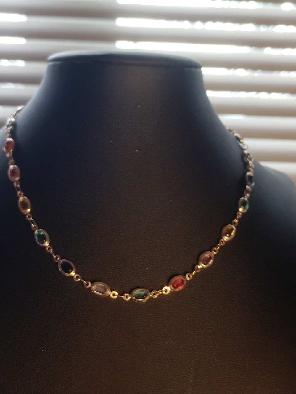 Gold Multi-Gemstone Station Necklace - Women Jewelry